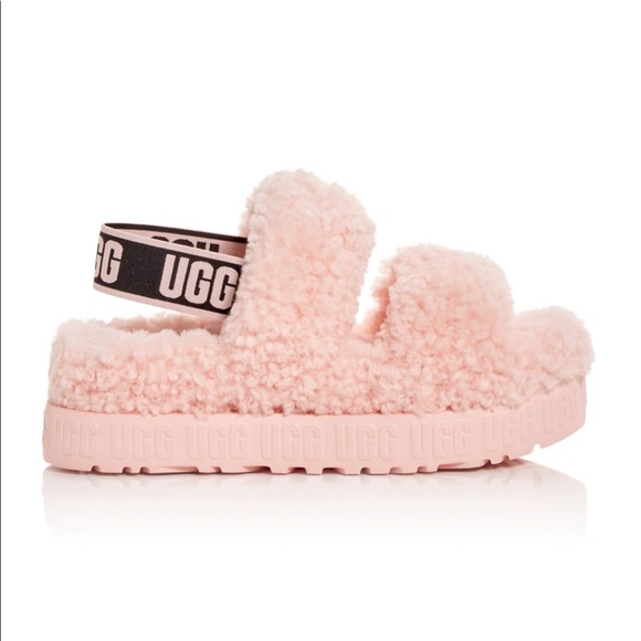 UGG Shoes - UGG womens oh fluffita pink scallop slides - size 9